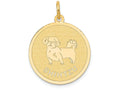 FJC Finejewelers 14k Yellow Gold Shih Tzu Disc Charm