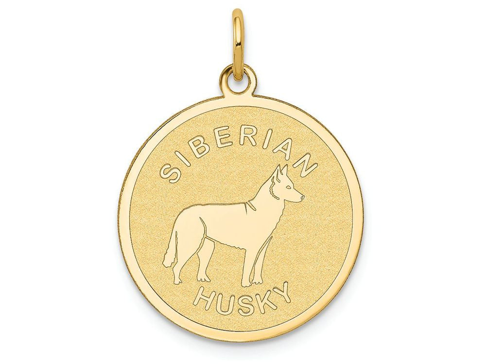 FJC Finejewelers 14k Yellow Gold Siberian Husky Disc Charm