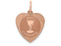 FJC Finejewelers 14k Rose Gold Holy Communion Heart Charm