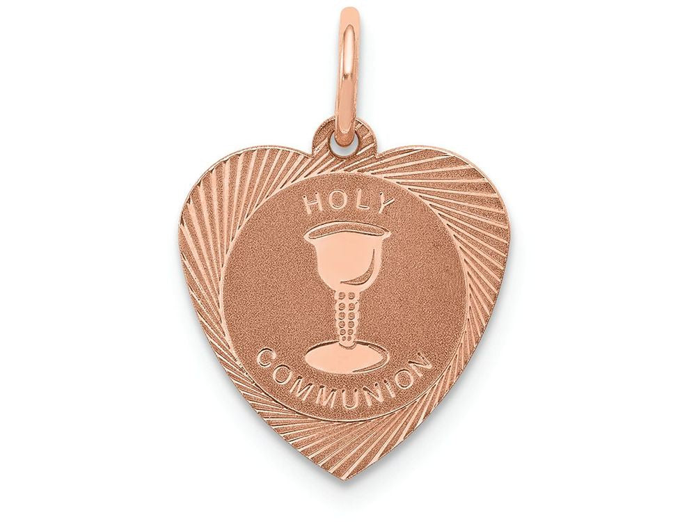 FJC Finejewelers 14k Rose Gold Holy Communion Heart Charm