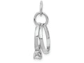 FJC Finejewelers 14k White Gold Polished CZ Wedding-Rings Charm 15 x 18mm