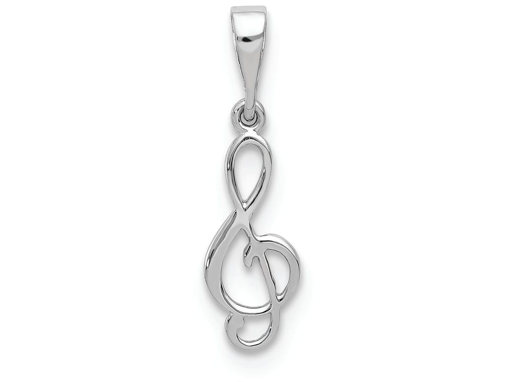 FJC Finejewelers 14k White Gold Music Note Charm 10 x 30mm