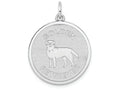 FJC Finejewelers 14k White Gold Polished Engravable Golden Retriever Disc Charm