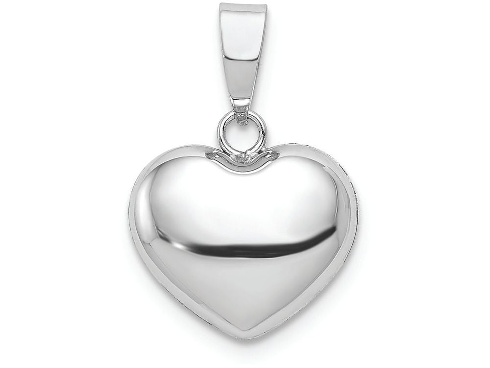 FJC Finejewelers 14k White Gold Puffed Heart Charm