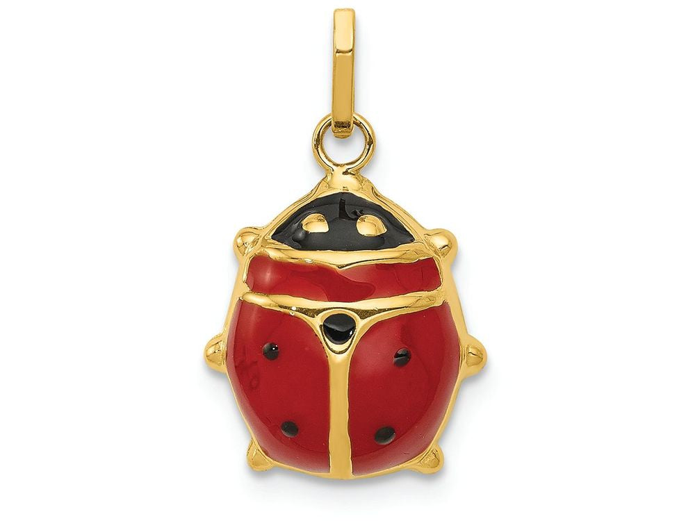 FJC Finejewelers 14k Yellow Gold Enameled Ladybug Charm 11 x 19mm