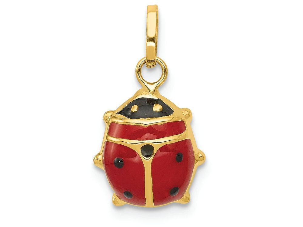 FJC Finejewelers 14k Yellow Gold Red Enameled Ladybug Charm