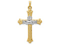 FJC Finejewelers 14k Two-tone Gold Claddagh Cross Charm