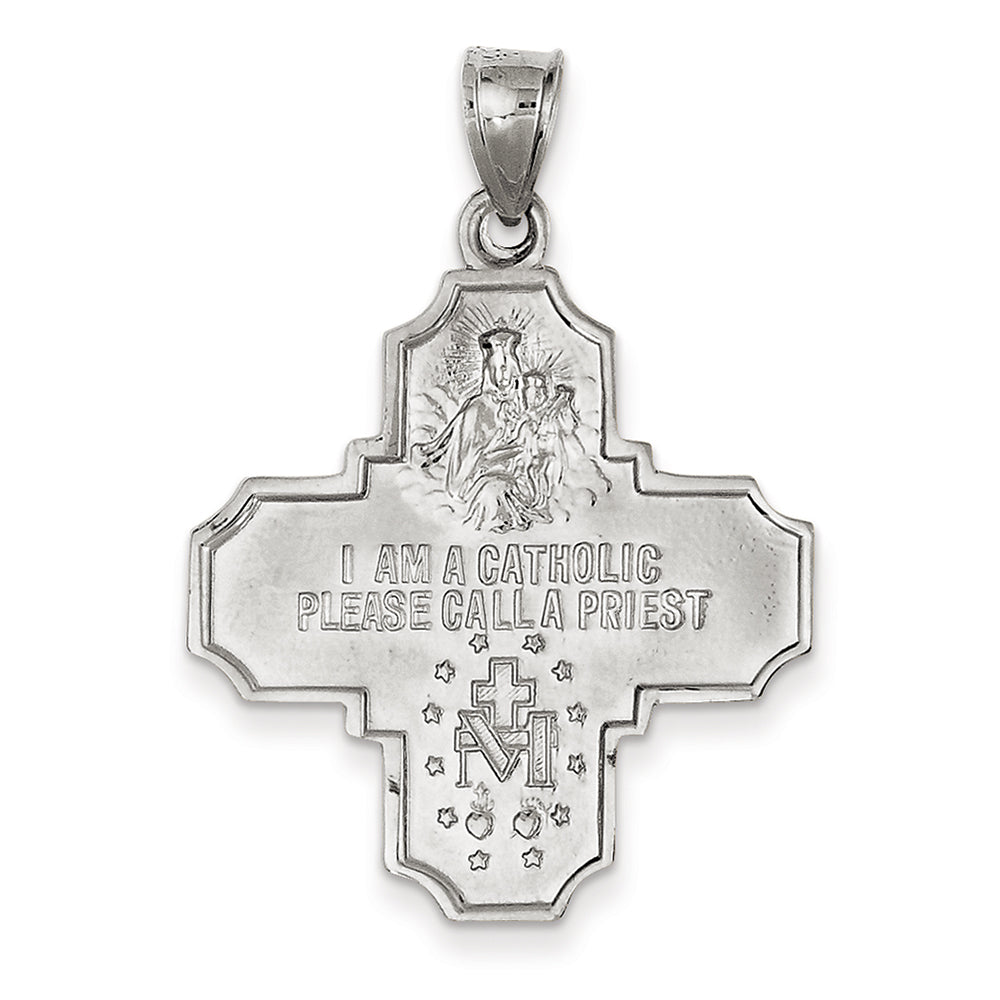 FJC Finejewelers 14k White Gold Four Way Medal Charm