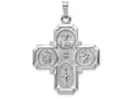 FJC Finejewelers 14k White Gold Four Way Medal Charm