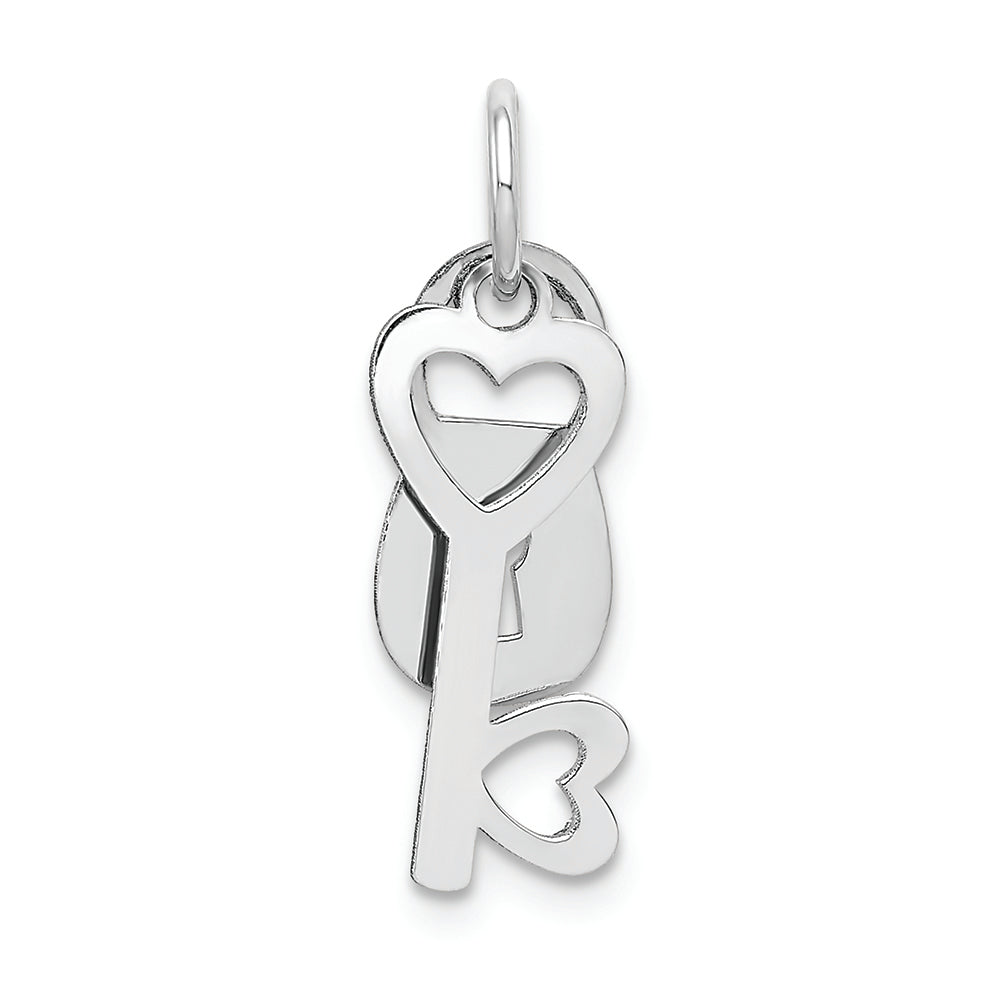 FJC Finejewelers 14k White Gold Polished Lock Key Charm