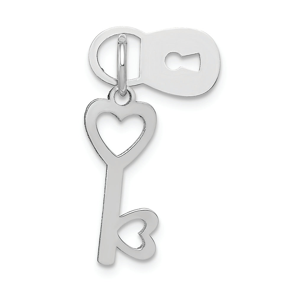 FJC Finejewelers 14k White Gold Polished Lock Key Charm