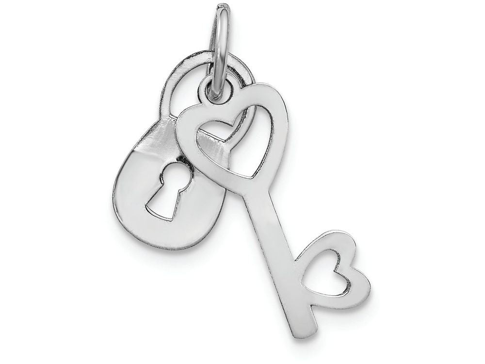 FJC Finejewelers 14k White Gold Polished Lock Key Charm