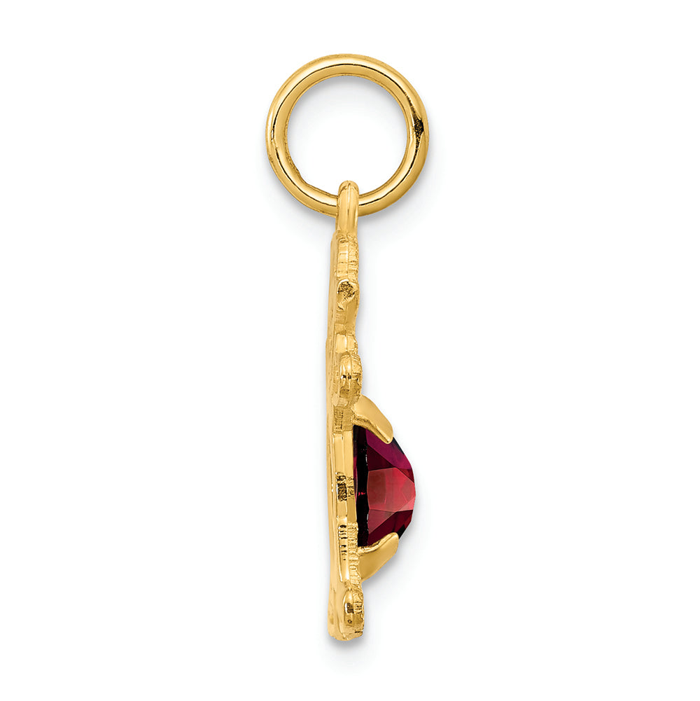 FJC Finejewelers 14k Yellow Gold Girl 6x4 Oval Genuine Garnet January Birthstone Charm