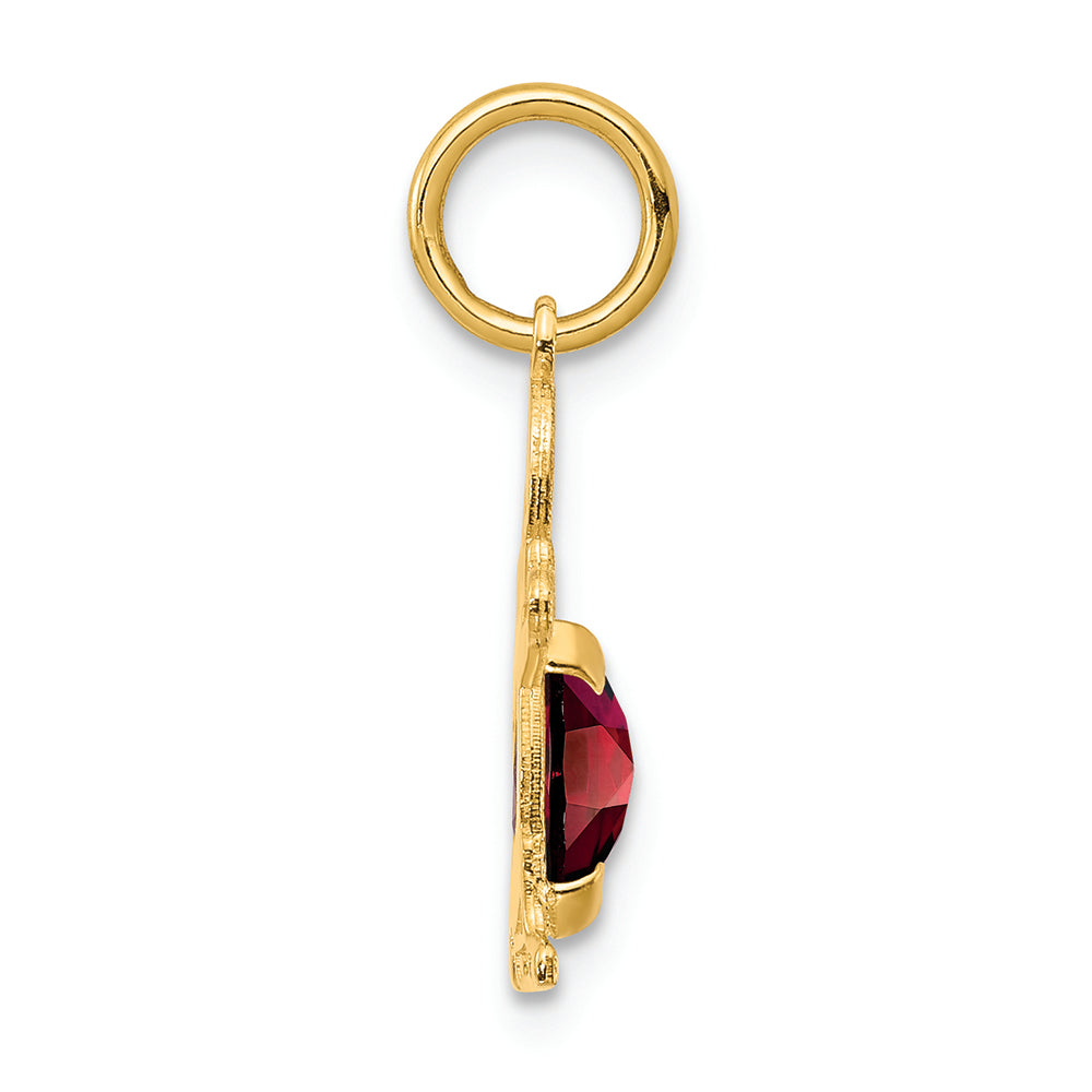 FJC Finejewelers 14k Yellow Gold Boy 6x4 Oval Genuine Garnet January Birthstone Charm
