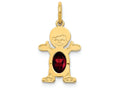 FJC Finejewelers 14k Yellow Gold Boy 6x4 Oval Genuine Garnet January Birthstone Charm