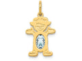 FJC Finejewelers 14k Yellow Gold Girl 6x4 Oval Genuine Aquamarine March Birthstone Charm
