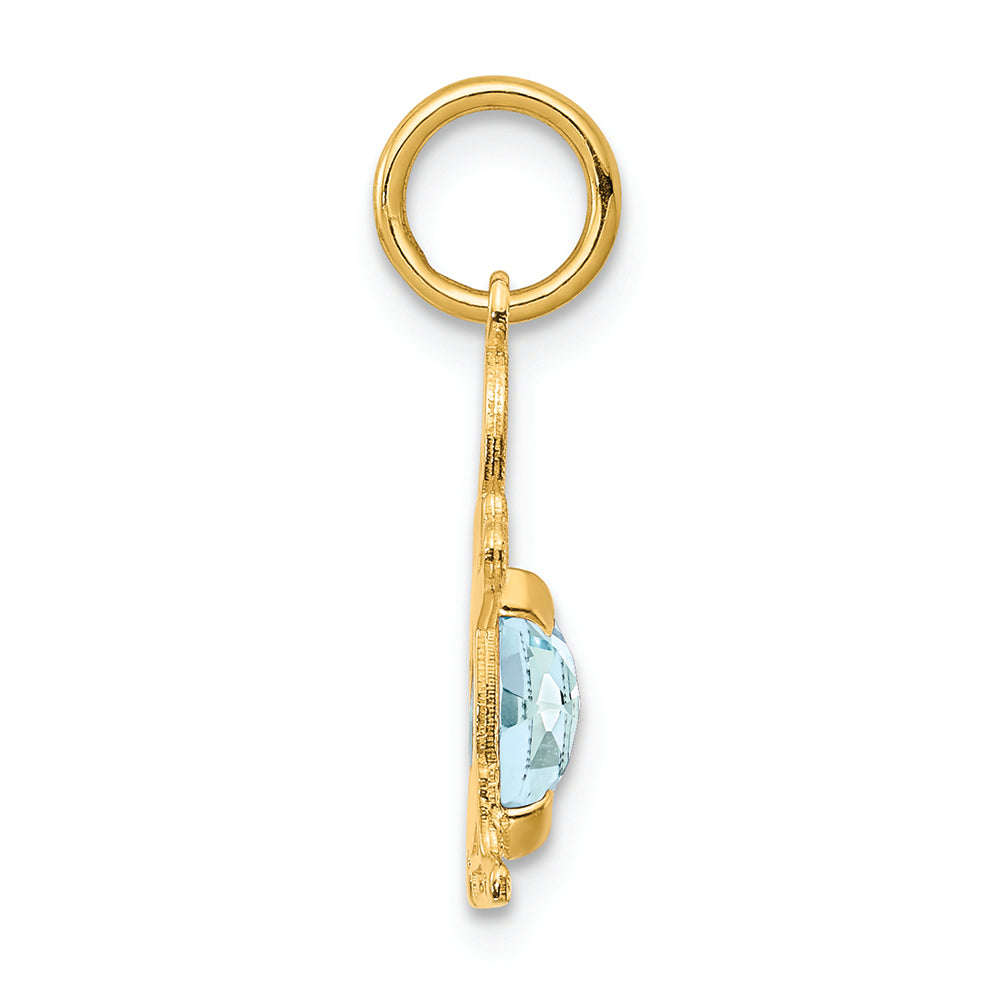 FJC Finejewelers 14k Yellow Gold Boy 6x4 Oval Genuine Aquamarine March Birthstone Charm