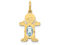 FJC Finejewelers 14k Yellow Gold Boy 6x4 Oval Genuine Aquamarine March Birthstone Charm