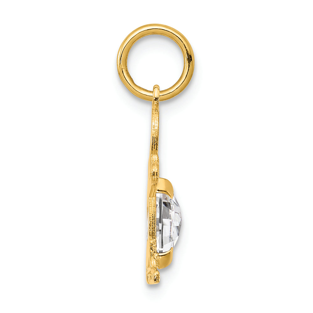 FJC Finejewelers 14k Yellow Gold Boy 6x4 Oval Genuine White Topaz April Birthstone Charm