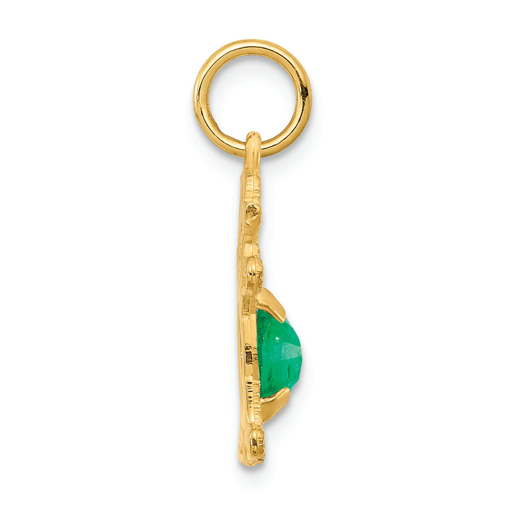 FJC Finejewelers 14k Yellow Gold Girl 6x4 Oval Genuine Emerald May Birthstone Charm