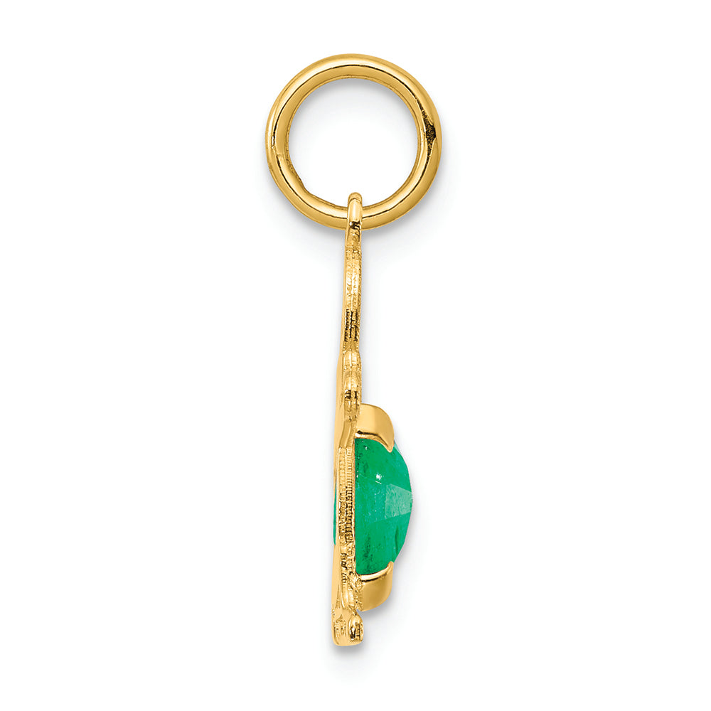 FJC Finejewelers 14k Yellow Gold Boy 6x4 Oval Genuine Emerald May Birthstone Charm