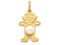 FJC Finejewelers 14k Yellow Gold Girl 4mm Fw Cultured Pearl-june Charm