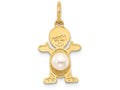 FJC Finejewelers 14k Yellow Gold Boy 4mm Fw Cultured Pearl-june Charm