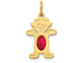 FJC Finejewelers 14k Yellow Gold Girl 6x4 Oval Genuine Ruby-july Charm