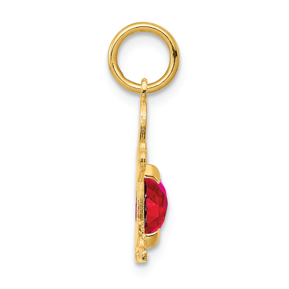 FJC Finejewelers 14k Yellow Gold Boy 6x4 Oval Genuine Ruby-july Charm