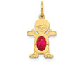 FJC Finejewelers 14k Yellow Gold Boy 6x4 Oval Genuine Ruby-july Charm