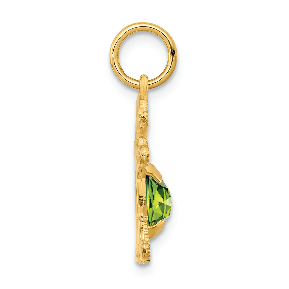FJC Finejewelers 14k Yellow Gold Girl 6x4 Oval Genuine Peridot August Birthstone Charm