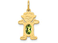 FJC Finejewelers 14k Yellow Gold Girl 6x4 Oval Genuine Peridot August Birthstone Charm