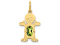 FJC Finejewelers 14k Yellow Gold Boy 6x4 Oval Genuine Peridot August Birthstone Charm