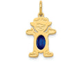 FJC Finejewelers 14k Yellow Gold Girl 6x4 Oval Genuine Sapphire September Birthstone Charm
