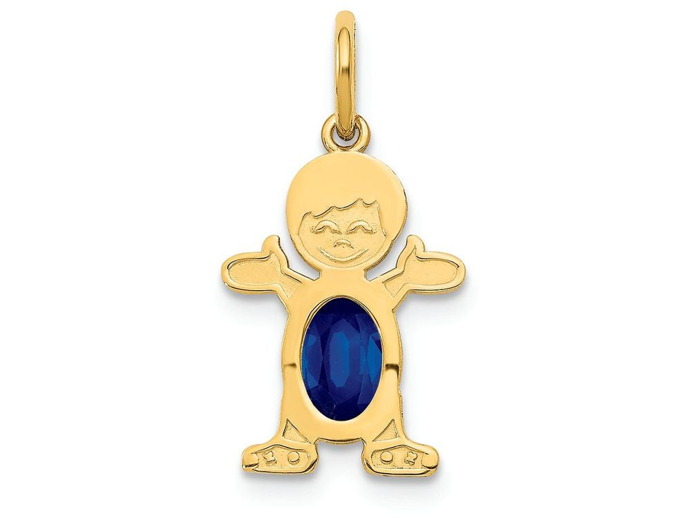 FJC Finejewelers 14k Yellow Gold Boy 6x4 Oval Genuine September Birthstone Charm