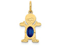 FJC Finejewelers 14k Yellow Gold Boy 6x4 Oval Genuine September Birthstone Charm