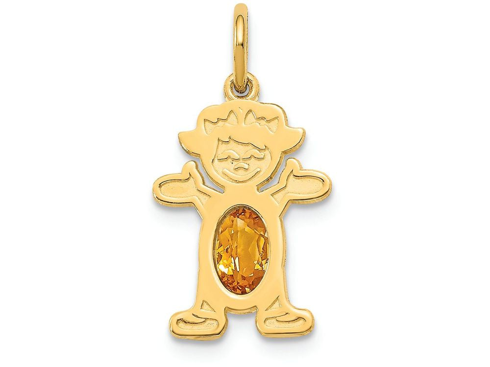 FJC Finejewelers 14k Yellow Gold Girl 6x4 Oval Genuine November Birthstone Charm