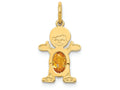 FJC Finejewelers 14k Yellow Gold Boy 6x4 Oval Genuine Citrine November Birthstone Charm