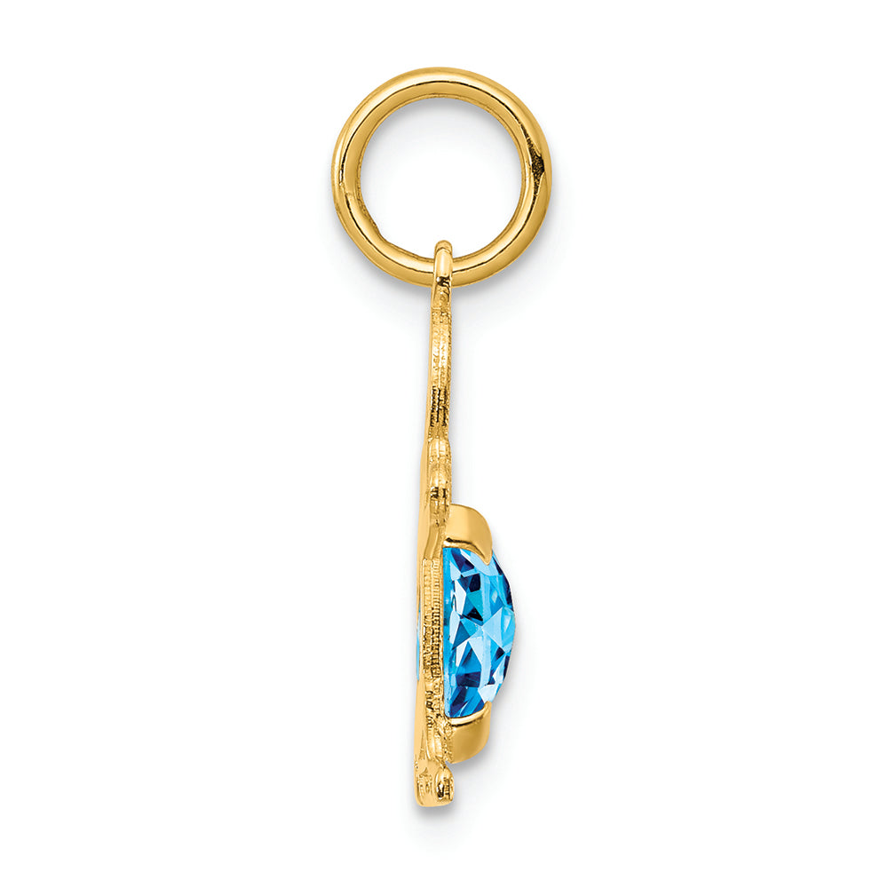 FJC Finejewelers 14k Yellow Gold Boy 6x4 Oval Genuine Blue Topaz December Birthstone Charm