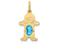 FJC Finejewelers 14k Yellow Gold Boy 6x4 Oval Genuine Blue Topaz December Birthstone Charm