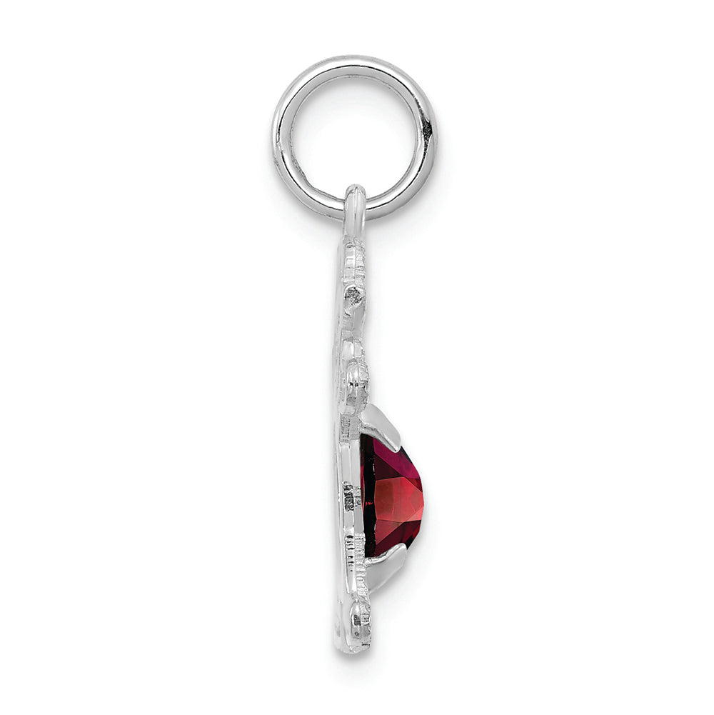 FJC Finejewelers 14k White Gold Girl 6x4 Oval Genuine Garnet January Birthstone Charm