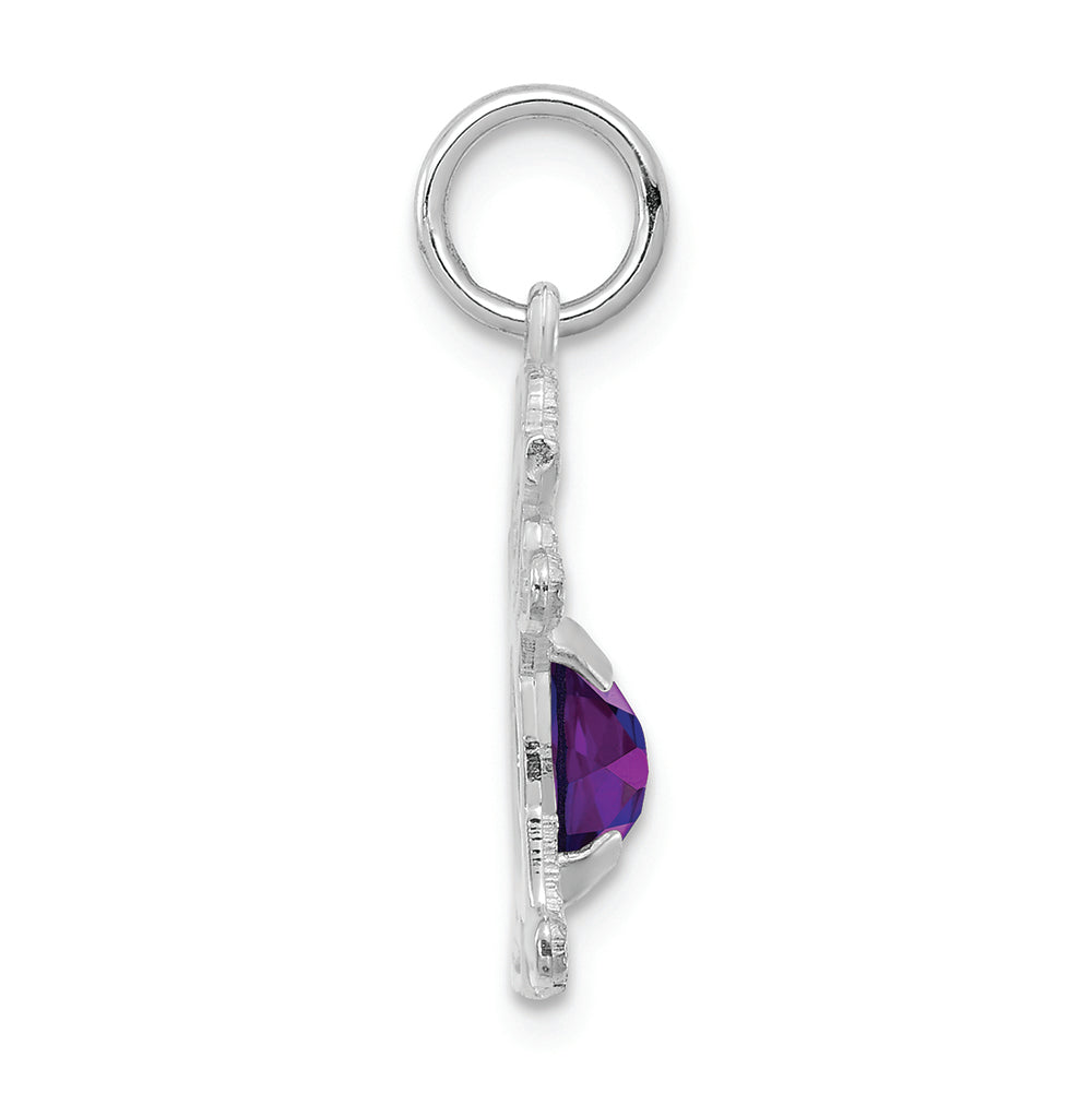 FJC Finejewelers 14k White Gold Girl 6x4 Oval Genuine Amethyst February Birthstone Charm
