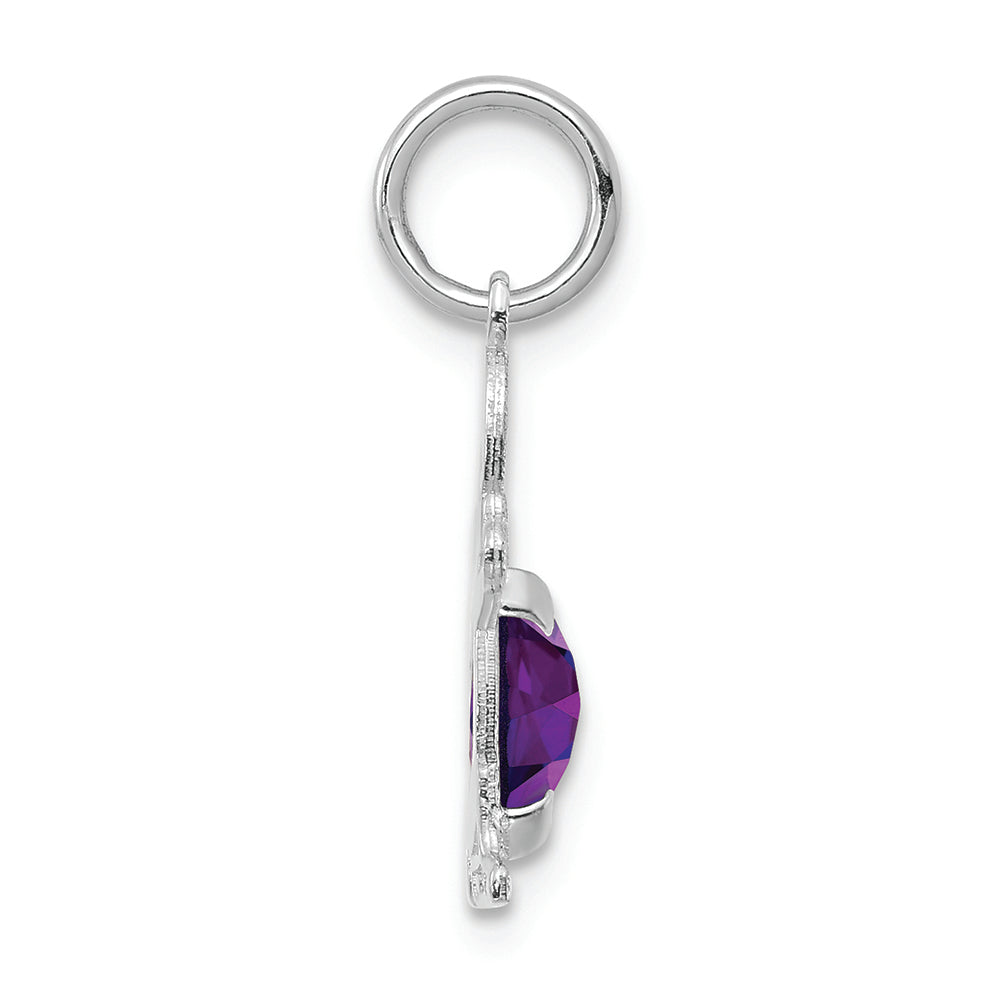 FJC Finejewelers 14k White Gold Boy 6x4 Oval Genuine Amethyst February Birthstone Charm