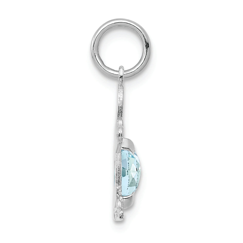 FJC Finejewelers 14k White Gold Boy 6x4 Oval Genuine Aquamarine March Birthstone Charm