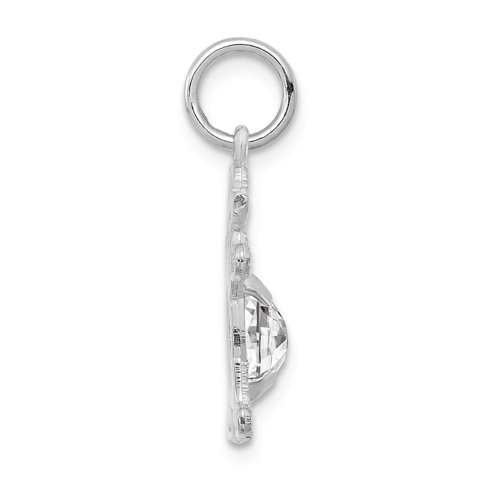 FJC Finejewelers 14k White Gold Girl 6x4 Oval Genuine White Topaz April Birthstone Charm