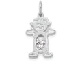 FJC Finejewelers 14k White Gold Girl 6x4 Oval Genuine White Topaz April Birthstone Charm