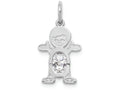 FJC Finejewelers 14k White Gold Boy 6x4 Oval Genuine White Topaz April Birthstone Charm