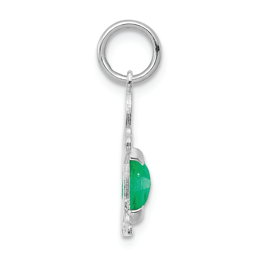 FJC Finejewelers 14k White Gold Boy 6x4 Oval Genuine Emerald May Birthstone Charm