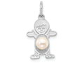FJC Finejewelers 14k White Gold Boy 4mm Fw Cultured Pearl-june Charm