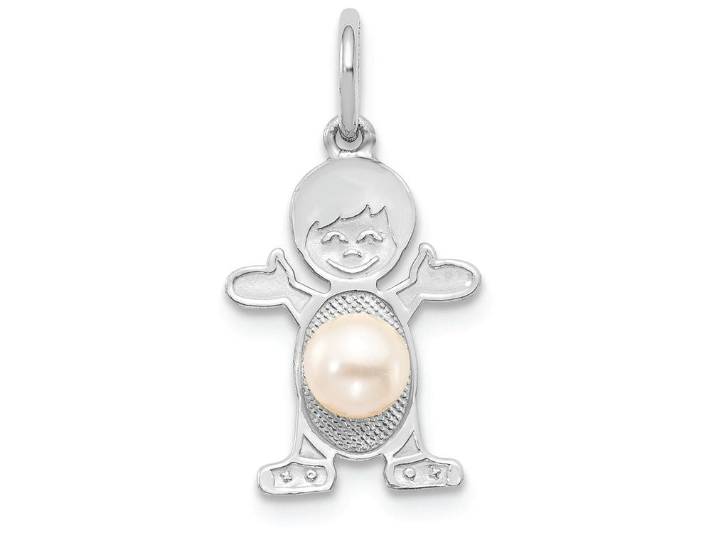FJC Finejewelers 14k White Gold Boy 4mm Fw Cultured Pearl-june Charm